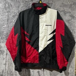 Vintage 90's Speed Zone Race Gear "Bridgestone" Shark Tooth Jacket Men's Sz XL
